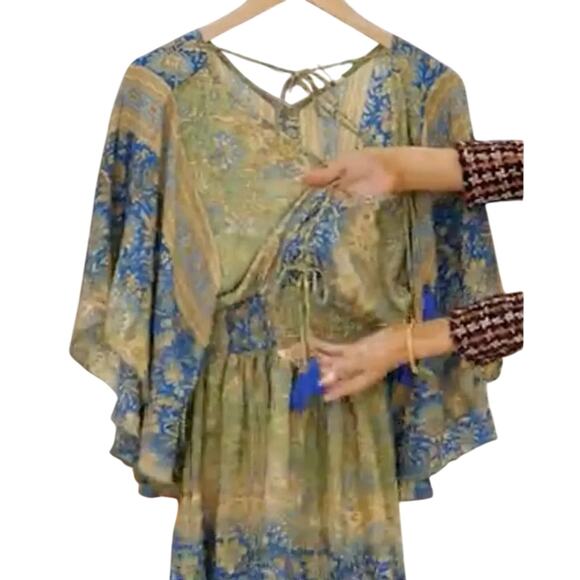 Raga Jai Paisley Print Bell Sleeve Dress Size XS New with Tag MSRP $170 - Picture 10 of 12